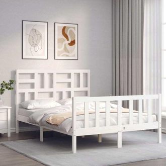 vidaXL Vidaxl - Estructura De Cama Sin Colch&oacute;n Madera De Pino Blanca 140x190 Cm