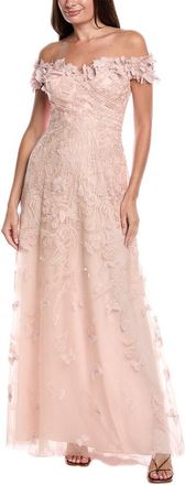 Teri Jon by Rickie Freeman Butterfly Applique Gown