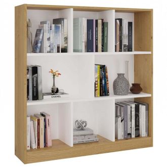 Topeshop GILDA - Libreria 8 ripiani - Dimensioni 104x100x24 cm - Mobile contenitore - artigianale e bianco