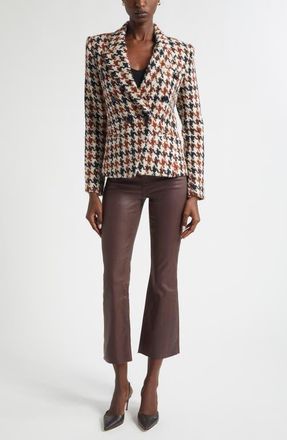 L'agence Marie Houndstooth Double Breasted Blazer in Black/brown/cream Houndstooth at Nordstrom, Size 10