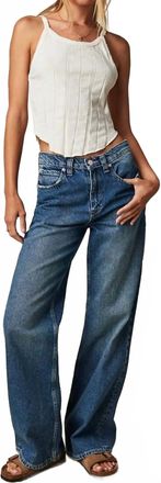 Free People Tinsley Baggy High Rise Jeans In Hazey Blue