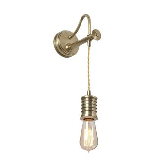 Netlighting Douille 1 Light Indoor Wall Light Antique Brass E27 in Yellow