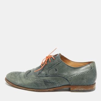 Tod's Tods Green Leather Lace Up Brogues