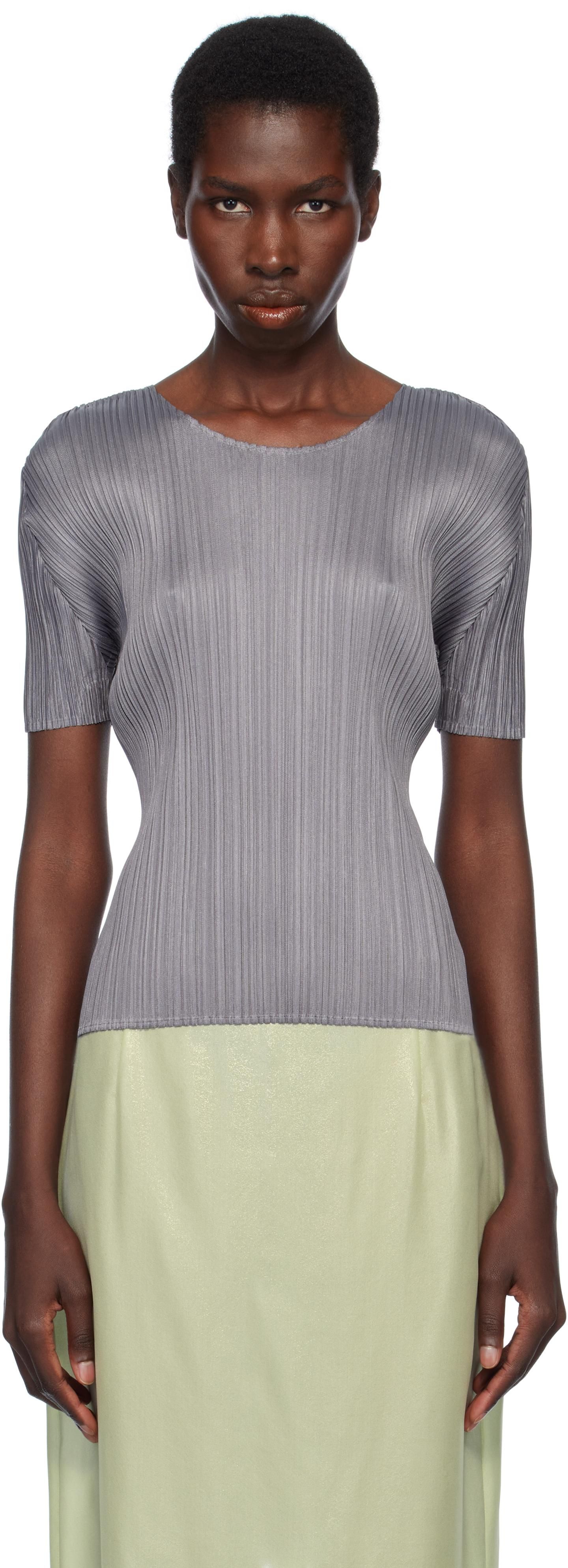 Tシャツ・カットソー BRUNELLO CUCINELLI Woman T-Shirt Grey M0T18BD200 C8003 Brunello Cucinelli Womens Monili Collar Round Neck T-Shirt