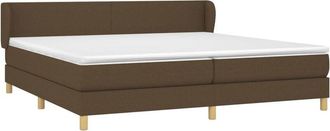 vidaXL Vidaxl - Cama Box Spring Con Colch&oacute;n Tela Marr&oacute;n Oscuro 200x200 Cm