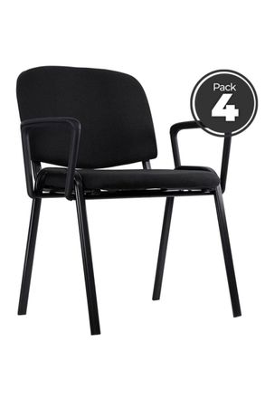 Regalos Miguel Regalos Miguel - Sillas De Escritorio - Pack 4 Sillas Ofis Con Brazos - Negro
