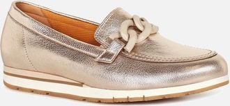 Gabor Womens Bea Womens Loafers - Gold - Size: 6.5