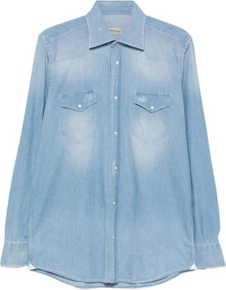 Sartorio Napoli Texas Shirt - Heren - Spijkeroverhemden - Blauw - 2XL - Katoen - Overhemden