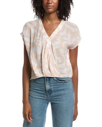 Michael Stars Evie Printed Faux Wrap Top