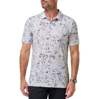 Travis Mathew Featherweight Chill Print Polo in White at Nordstrom, Size Xx-Large