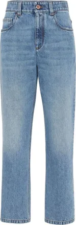 Brunello Cucinelli Light Blue Straight High Rise Jeans