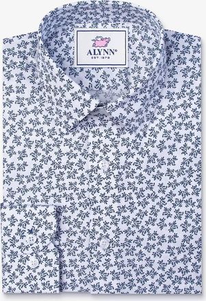 Alynn Mens Brooks Floral Untuckable Dress Shirt In Blue/white