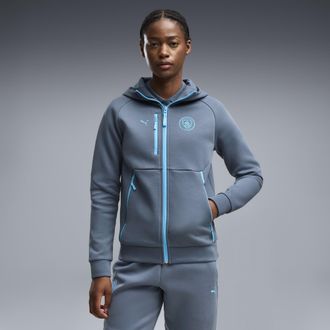 Puma Felpa con cappuccio e zip Manchester City PUMATECH da donna, Abbigliamento, Grigio, XL