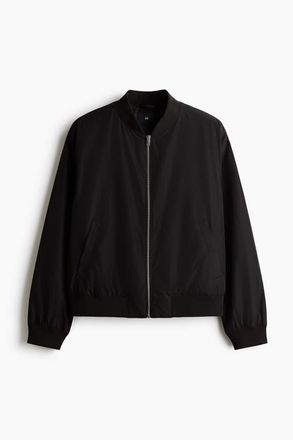 H&M Lightweight Bomber Jacket in Black at Nordstrom, Size Xx-Large
