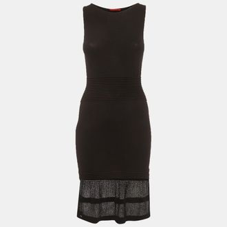 Carolina Herrera Black Stretch Knit Midi Dress