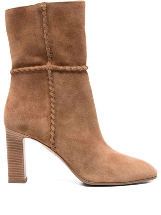 Aquazzura 85 mm gevlochten laarzen met hak - Bruin