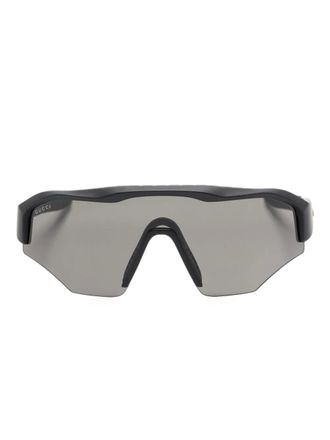 Gucci shield-frame sunglasses - unisex - Acetate - One Size - Black