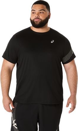 Asics Laufshirt ASICS ASICS ICON SS TOP, Herren, Gr. XXL, schwarz (performance schwarz), Stoff, Obermaterial: 100% Polyester, normal, Rundhals, eingesetzt e