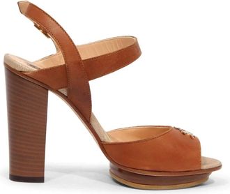 La Martina Vintage Effect Sandaal - Dames - Sandalen met hakken - Bruin - 35 EU - Schoenen