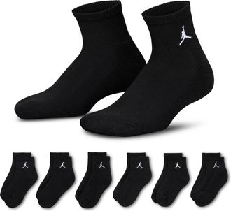 Nike Jordan Everyday Essentials Kids Ankle Socks (6 Pairs) in Black | BJ0593-023