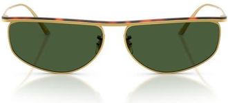 Oliver Peoples x KHAITE 59mm Oval Sunglasses in Gold /Mahogany /Green at Nordstrom