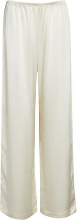 Leset Barb Wide Leg Satin Pants in Creme at Nordstrom, Size X-Small