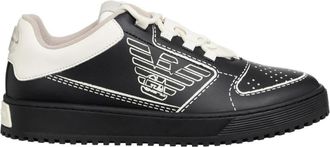 Emporio Armani Lace Closure Sneakers - Heren - Sneakers - Zwart - 43 1/2 EU - Polyester - Schoenen