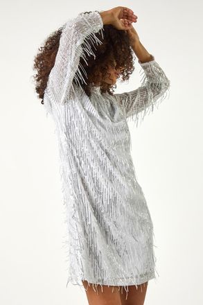 DUSK All Over Fringe Shift Dress