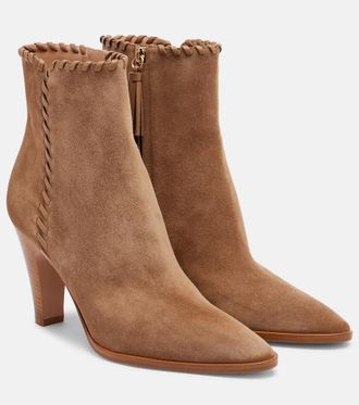 Gianvito Rossi Leather-trimmed suede ankle boots