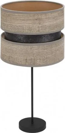 Fabrilamp Sobremesa Alto Colet 1xe27 Negro/madera Gris 61x30x30 Cm