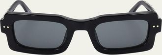 Marni Logo Acetate Rectangle Sunglasses