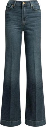 7 For All Mankind High-Waisted Wide Leg Jeans - Dames - Flared Jeans - Blauw - W25 - Denim - Jeans