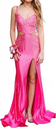 Sherri Hill Womens Prom Dress In Bright Fuchsia