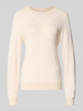 Vila Slim Fit Pullover aus Viskose-Mix Modell JACQUARD in Rosa, Gr&ouml;&szlig;e XL