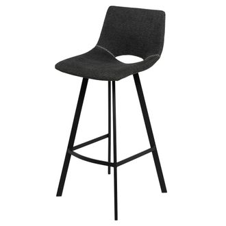 Koketto Home Taburete alto con tapizado gris oscuro y patas negras