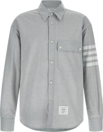 Thom Browne Grey 4BAR flannel shirt