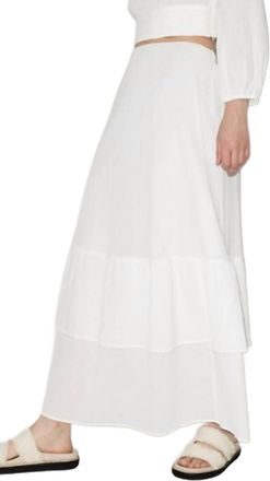 Peony Magnolia Holiday Skirt In White