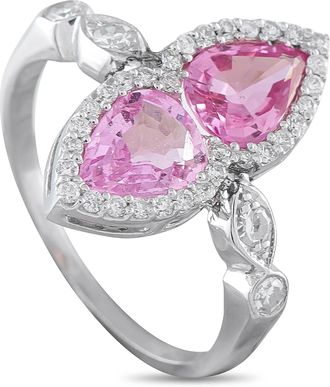 Luxury Bazaar Platinum 0.27ct Diamond and Sapphire Ring MF13-050726
