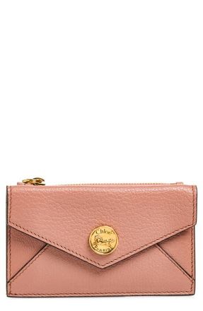 Chlo&eacute; Small Leather Envelope Wallet in Nougat at Nordstrom