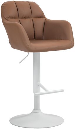 Clp Taburete De Bar Natoma En Polipiel Marr&oacute;n Claro Metal Blanco Mate