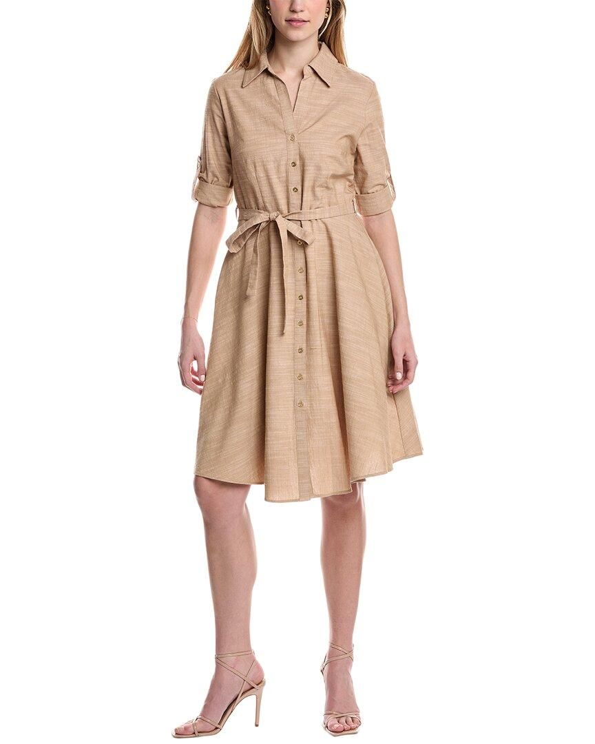white christmas dresses Sharagano Asymmetrical Button Detail Striped Dress In Blue/Ivory Size 12  $119 main image 1