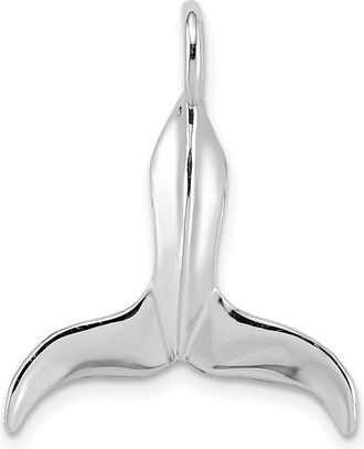 Diamond2Deal 14k Gold 3-D Polished Whale Tail Charm Pendant
