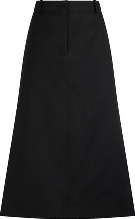 Fendi Midi Rok - Dames - Midirokken - Zwart - S - Wol - Rokken