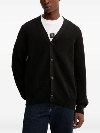 HUGO BOSS Cardigan in maglia a coste - Nero