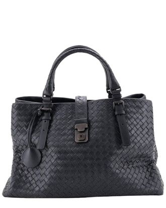 Bottega Veneta Grey Intrecciato Nappa Roma Bag Medium (Authentic Pre-Loved)