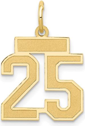 Diamond2Deal 14k Yellow Gold Small Satin Number Charm Pendant