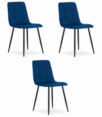OEM Silla Kara - Terciopelo Azul Marino X 3