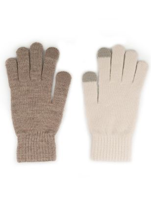 Capelli Strickhandschuhe CAPELLI NEW YORK, Damen, ivory, camel, Strick, Obermaterial: 70% Polyacryl, 30% Wolle, Handschuhe Strickhandschuhe
