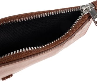 Ami Leather Card Holder With Logo, Unisex, Brown