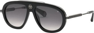 Philipp Plein Authentieke Brillen met Topkwaliteit - Heren - Zonnebrillen - Zwart - 57 MM - Accessoires